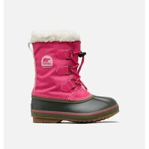 Sorel YOOT PAC Nylon Waterproof Winter Bright Ultra Pink Snow Boots Yth 12